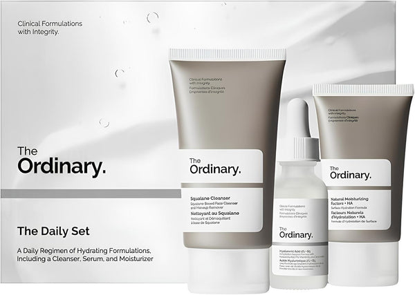 THE ORDINARY 3 Pieces Daily Set - Squalene Cleanser, Hyaluronic Acid 2% +B5 with Natural Moisturizing Factors + HA